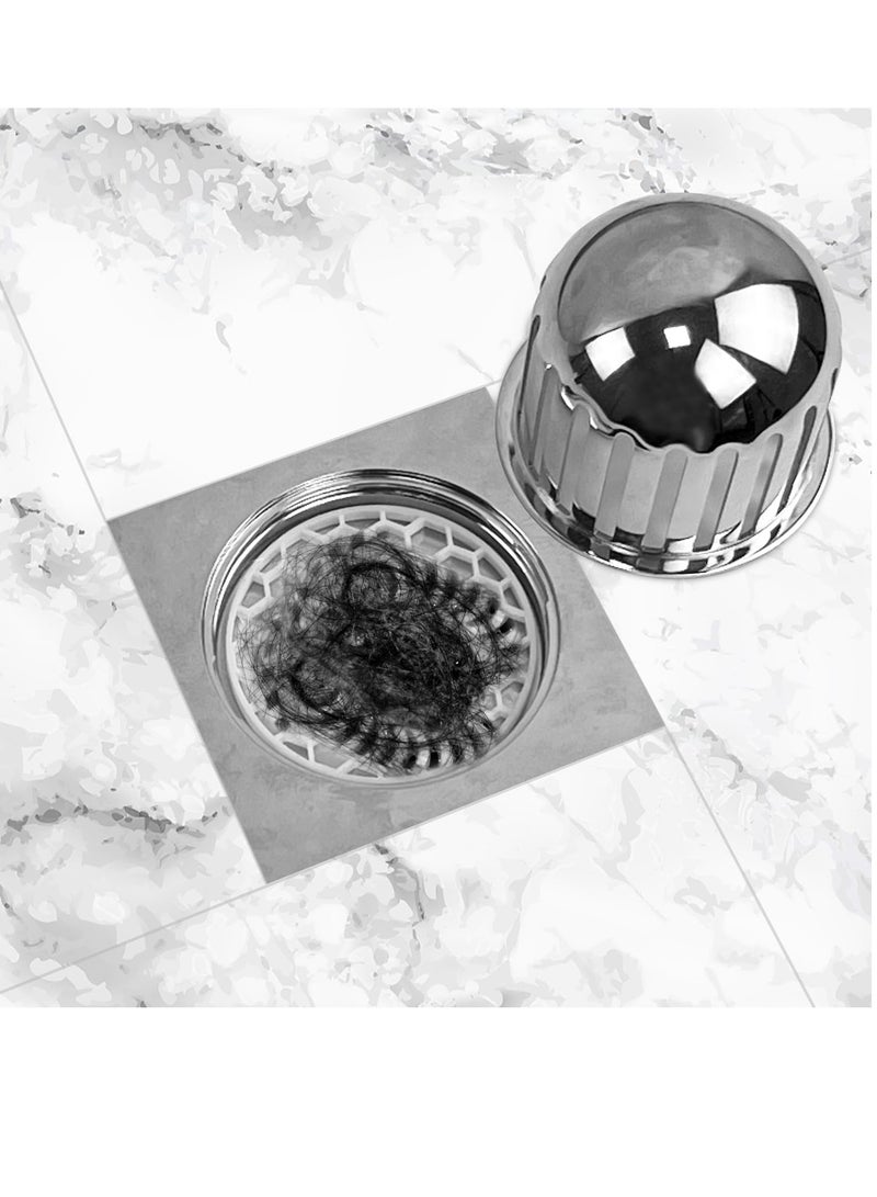 Excefore Dome Floor Drain Cover, Fits 2-3 Inches Sewer & Drain Pipe, Roof Floor Drain, Non Blocking, Outdoor Rain Bucket Drainage Parts, Removable Outdoor Drain Grate, for Balconies Roof Garden - Image 3