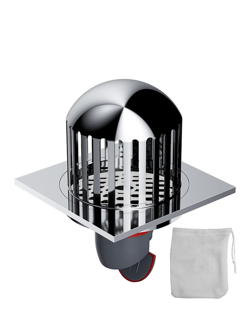 Excefore Dome Floor Drain Cover, Fits 2-3 Inches Sewer & Drain Pipe, Roof Floor Drain, Non Blocking, Outdoor Rain Bucket Drainage Parts, Removable Outdoor Drain Grate, for Balconies Roof Garden - Image 4