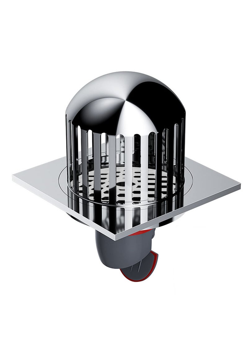 Excefore Dome Floor Drain Cover, Fits 2-3 Inches Sewer & Drain Pipe, Roof Floor Drain, Non Blocking, Outdoor Rain Bucket Drainage Parts, Removable Outdoor Drain Grate, for Balconies Roof Garden - Image 1