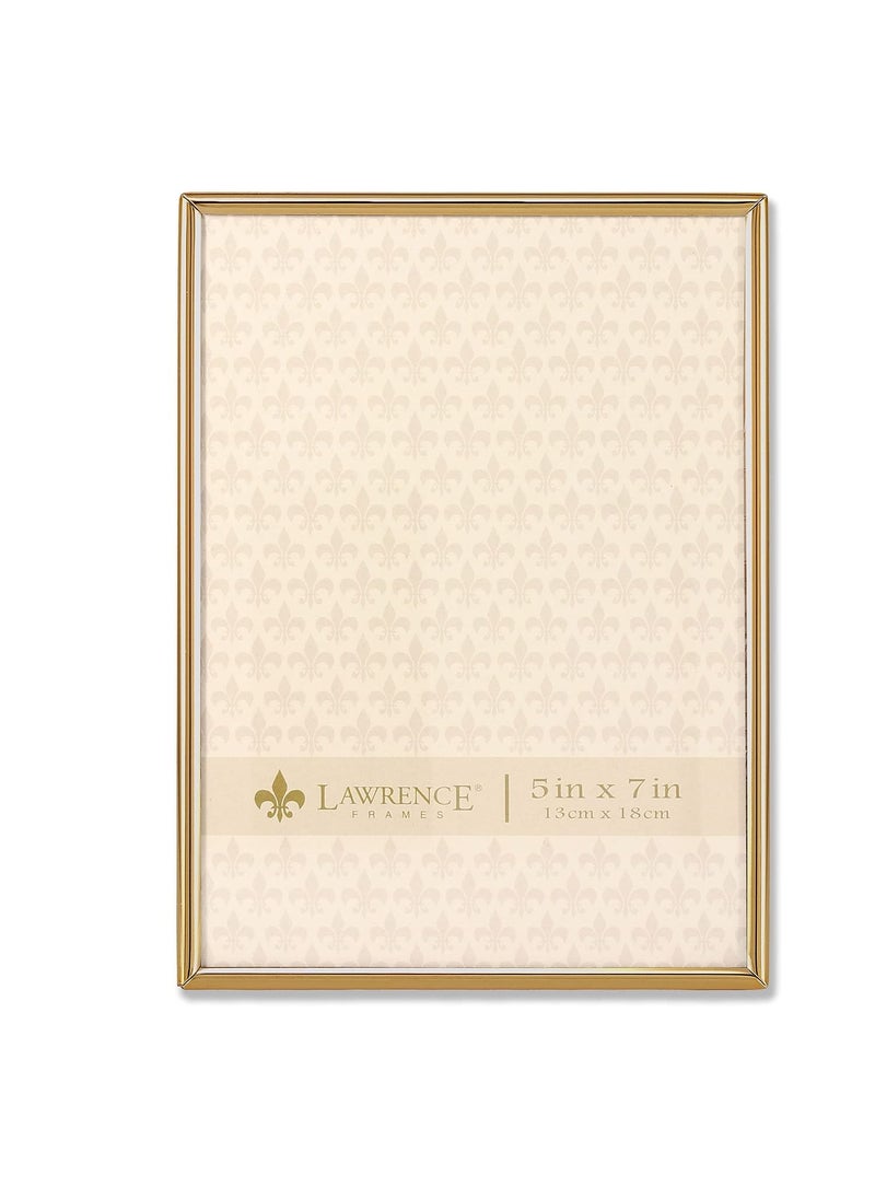 Lawrence Frames Lawrence Frames 5 W x 7 H Simply Gold Metal Picture Frame 670057 