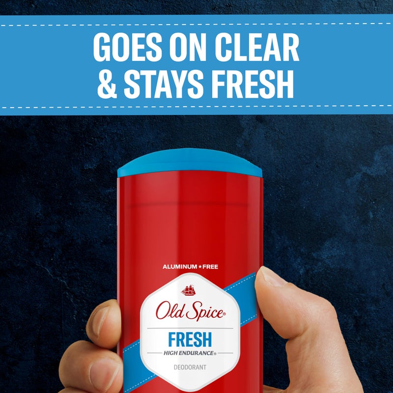 Old Spice Aluminum Free Deodorant For Men, High Endurance, 24/7 Sweat Defense & Odor Protection, 24/7 Freshness & Lasting Scent, Fresh Scent, 3.0 oz (Pack of 2) - Image 5