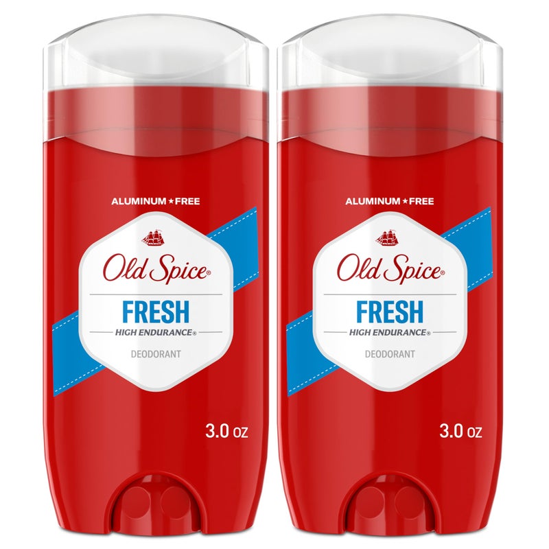 Old Spice Aluminum Free Deodorant For Men, High Endurance, 24/7 Sweat Defense & Odor Protection, 24/7 Freshness & Lasting Scent, Fresh Scent, 3.0 oz (Pack of 2) - Image 1