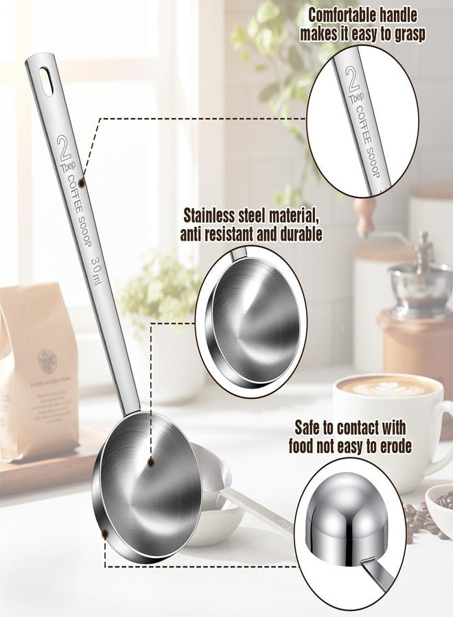 PercyEffie 8 Pcs 2 Tablespoon Scoop,Long Handle Coffee Scoops 30 ml Stainless Steel Coffee Spoons Set Two tbsp for Milk Fruit Powder, Loose Tea Dry, Spice Jar, Cooking Baking, and Other Dry Goods - Image 3