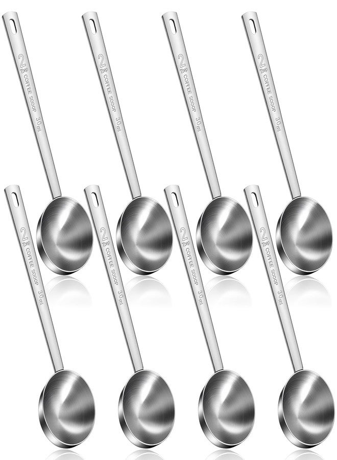 PercyEffie 8 Pcs 2 Tablespoon Scoop,Long Handle Coffee Scoops 30 ml Stainless Steel Coffee Spoons Set Two tbsp for Milk Fruit Powder, Loose Tea Dry, Spice Jar, Cooking Baking, and Other Dry Goods - Image 1