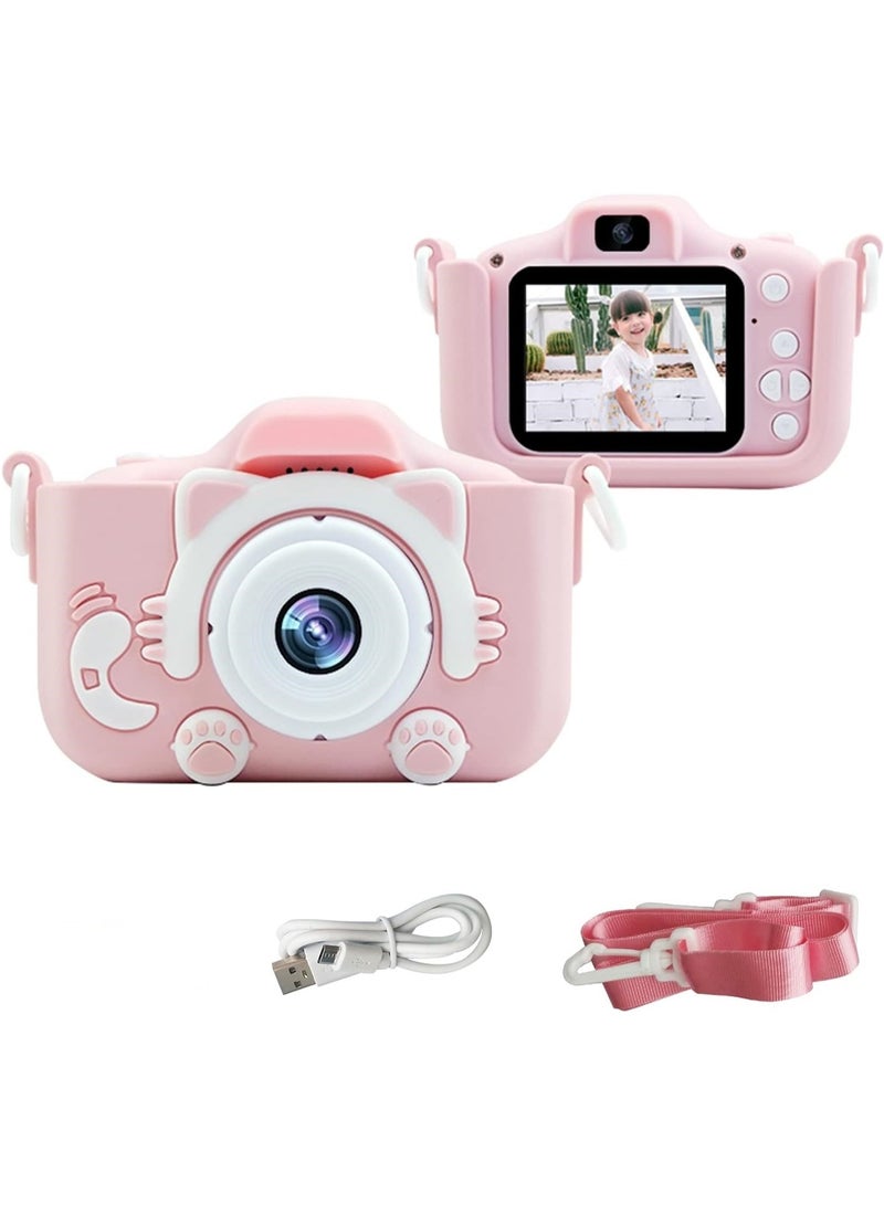 MANAM TRADING Kids Camera 1080P HD Digital Video Camera Toy for 3-12 Year Old Boys Girls Birthday Festival Gifts for Kids USB Rechargeable Kids Selfie Camera(Pink) - Image 1