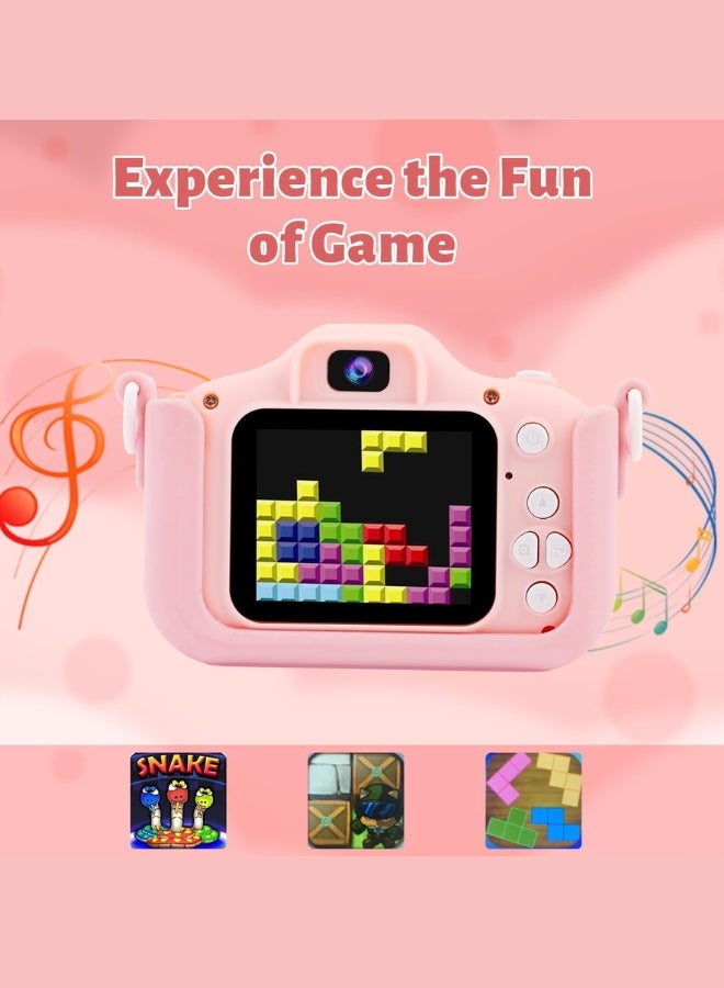 MANAM TRADING Kids Camera 1080P HD Digital Video Camera Toy for 3-12 Year Old Boys Girls Birthday Festival Gifts for Kids USB Rechargeable Kids Selfie Camera(Pink) - Image 5