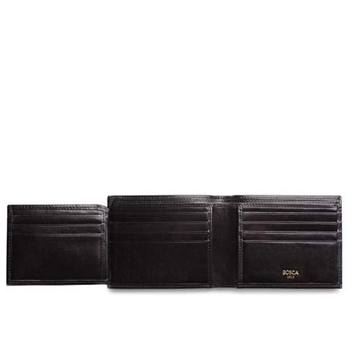 Bosca Men's Old Leather Bifold Wallet with ID Window and Card Slots - Italian Leather, Durable and Stylish, Black - Image 5