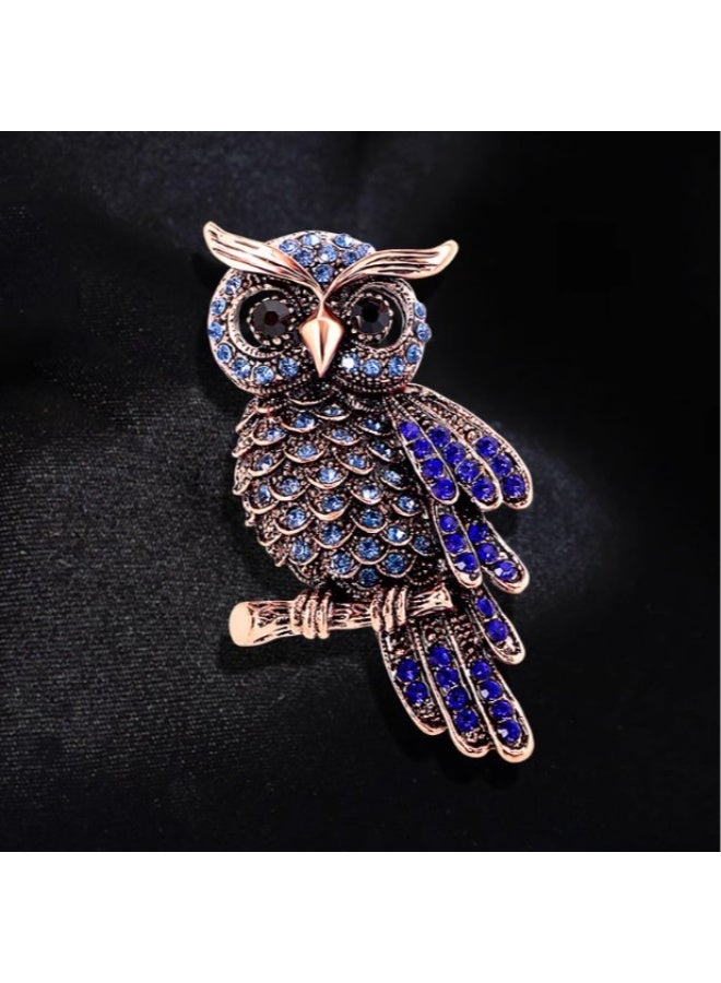 Luxury & Trendy Crystal Rhinestone Accessory Brooch Pin for Women, for clothes and Bags Fashion Enamel Available in different shapes and colors Gold/Silver (Royal Owl 1) - Image 1