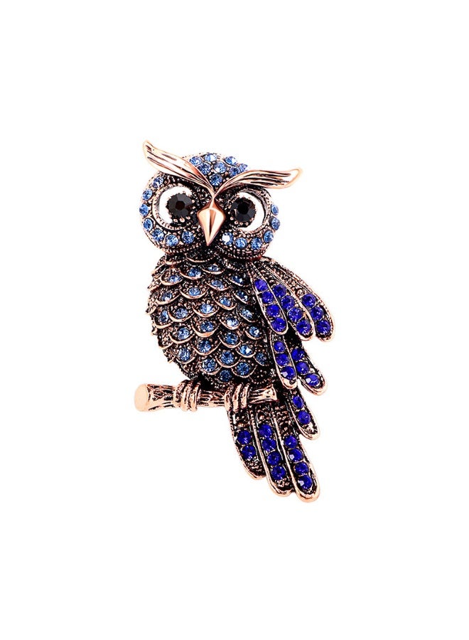 Luxury & Trendy Crystal Rhinestone Accessory Brooch Pin for Women, for clothes and Bags Fashion Enamel Available in different shapes and colors Gold/Silver (Royal Owl 1) - Image 3