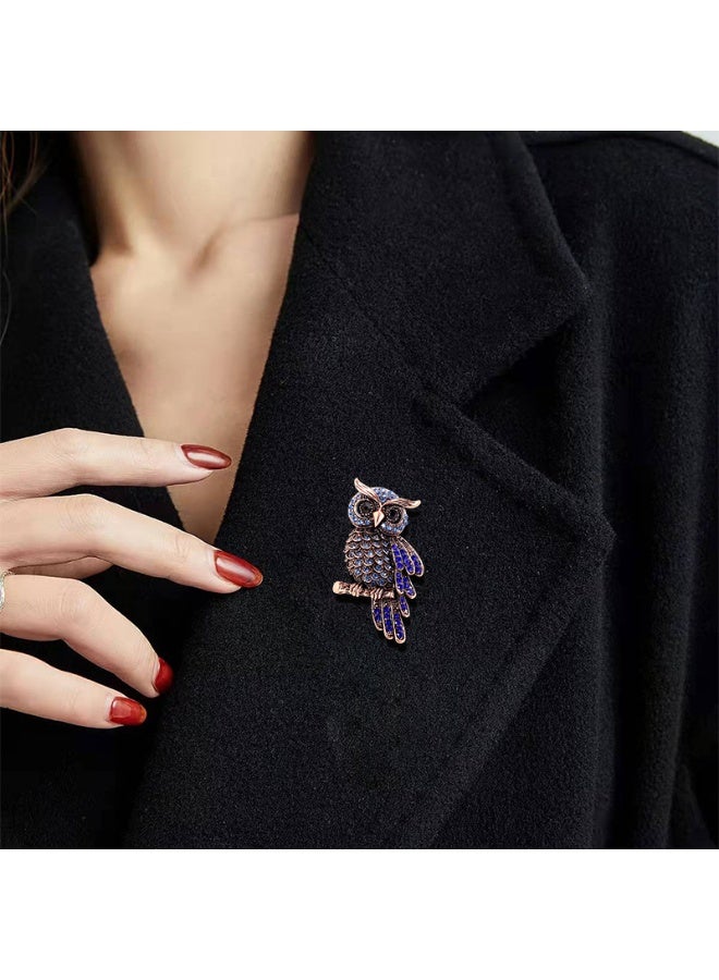 Luxury & Trendy Crystal Rhinestone Accessory Brooch Pin for Women, for clothes and Bags Fashion Enamel Available in different shapes and colors Gold/Silver (Royal Owl 1) - Image 2