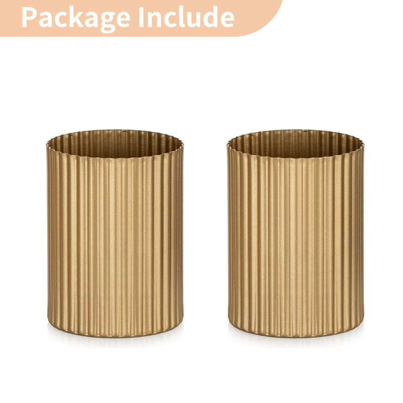 NUPTIO Gold Vases for Centerpieces Wedding: 2 Pcs 5.1 inch Metal Flower Vase Flowers Stand Wedding Centerpieces for Tables Centerpiece Table Decorations - Image 5