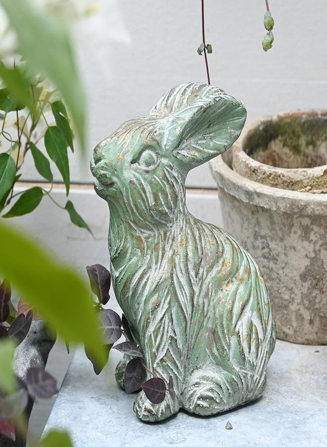 All Chic Cement Rabbit Statues (Green) - Image 1