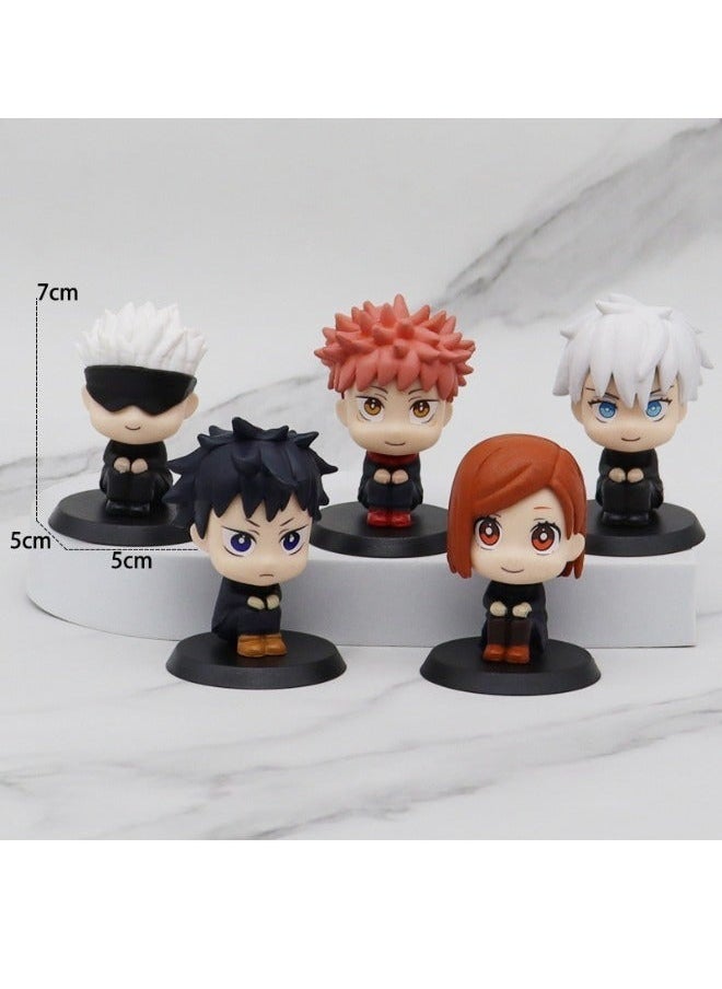 Generic - 5pcs Anime Jujutsu Kaisen Action Figure Collection Set with Base 5*5*7cm - Image 1