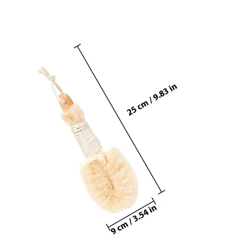 Natural Sisal Body Brush With Wood Handle Large Size 2Pcs Dry Skin Exfoliator For Shower - Image 3