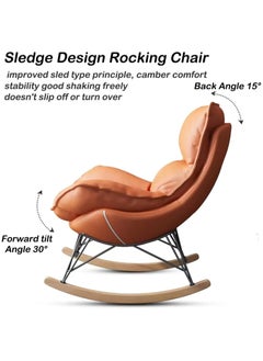 Rocking Chair with Padded Cushion,Modern Rocker Recliner Chair,Fabric Rocking Swing Chair,Comfortable Relax Lounge Chair Lazy Sofa Chair for Lounge Living Room Bedroom Patio Garden (Orange) - pzsku/ZAACE46ED64E95FD22711Z/45/_/1715936640/ab3bf3f4-9b9a-42b9-925b-2b8e27767ba4