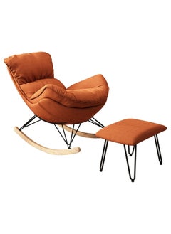 Rocking Chair with Padded Cushion,Modern Rocker Recliner Chair,Fabric Rocking Swing Chair,Comfortable Relax Lounge Chair Lazy Sofa Chair for Lounge Living Room Bedroom Patio Garden (Orange) - pzsku/ZAACE46ED64E95FD22711Z/45/_/1715936648/fbee718e-b785-4571-9d5d-a302892b801a