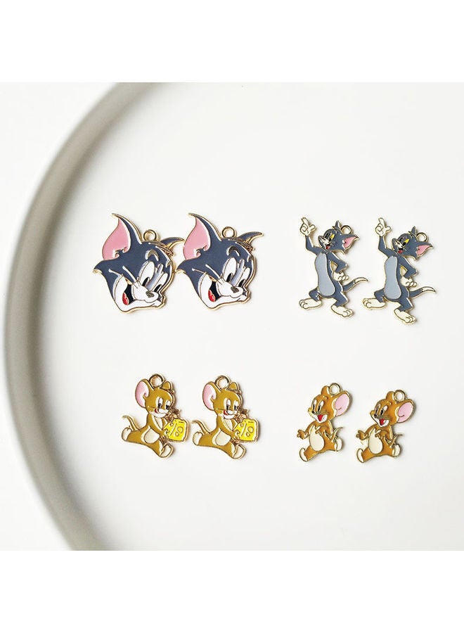 NIBEMINENT 8-Piece Cat Mouse Shape Earrings Charms Set - Image 2
