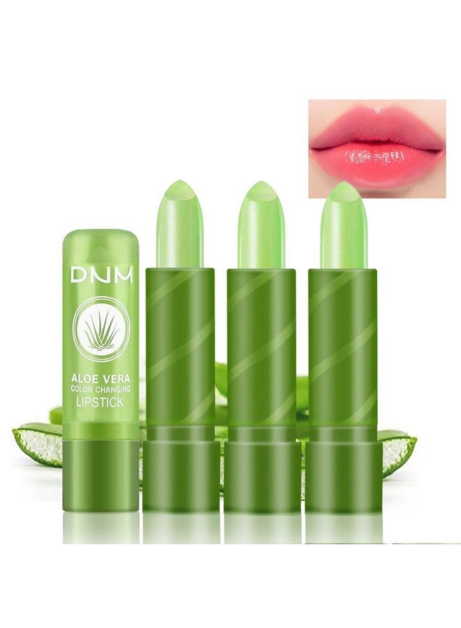 بينج بروش أحمر شفاه متغير اللون من ملكة، مرطب شفاه مغذي يدوم طويلاً، مرطب شفاه سحري متغير درجة الحرارة، مجموعة مكياج للنساء (صبار، 3 قطع (عبوة من قطعة واحدة)) - Image 1