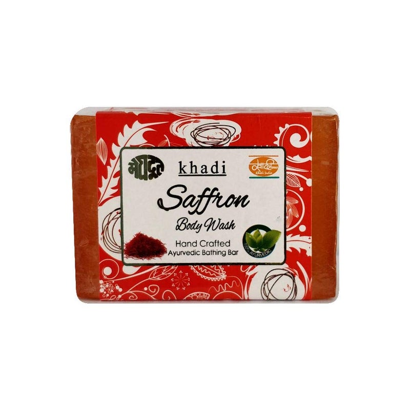 Meghdoot Khadi Meghdoot Saffron Body Wash Soap  Handmade Ayurvedic Soap with Saffron Extract for Natural Skin Moisturizing Soft  Glowing Skin Ayurvedic Bathing Bar for All Skin Types 125gm Pack of 4 - Image 3