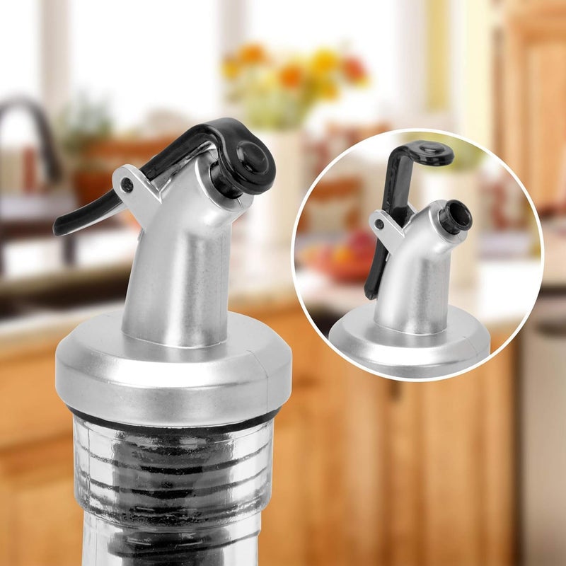 PERIZONE Oil Dispenser Bottle Glass and Stainless Steel Cruet with DripFree Spout for Cooking Oil Olive Oil Sesame Oil Vinegar Kitchen Oil Container for MessFree Pouring500ml - Image 2