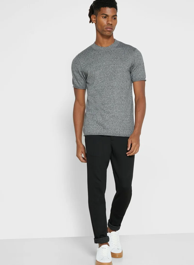 Robert Wood Knit Crew Neck T-Shirt