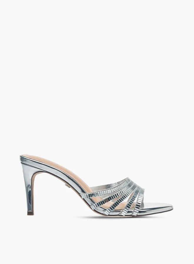 Celeste Womens Embellished Slip-On Sandals With Stiletto Heels