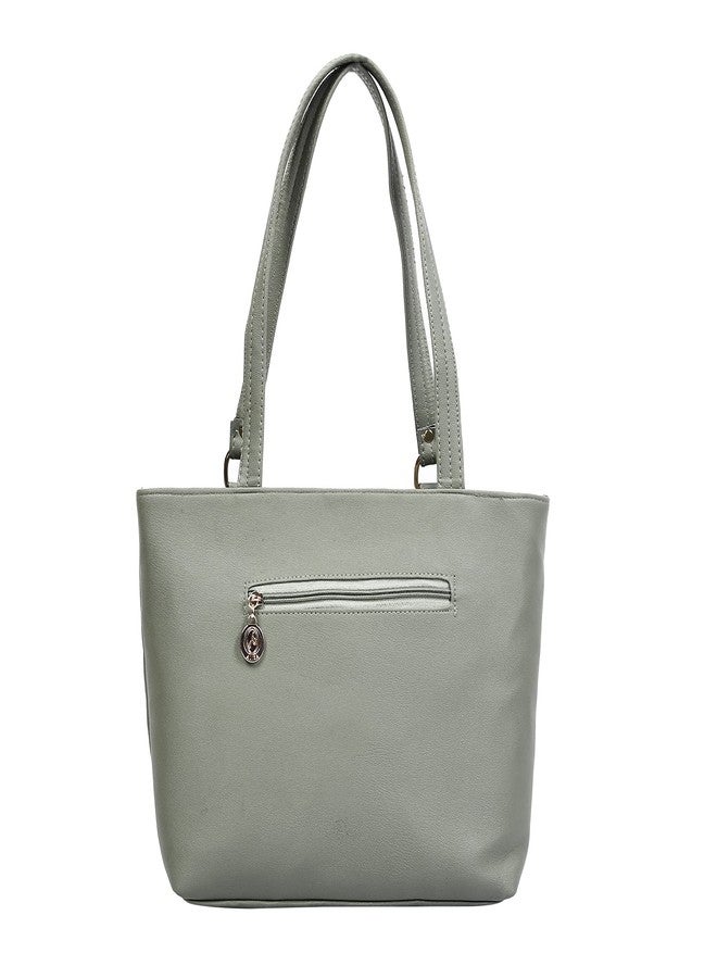 ALIZA PU Material Tote Bag For Women (Green) - Image 2