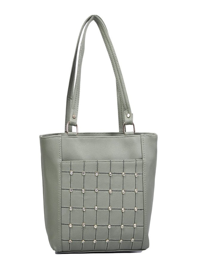 ALIZA PU Material Tote Bag For Women (Green) - Image 5