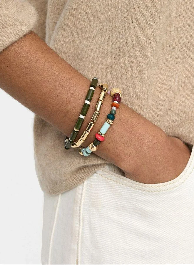 بارفوا مجموعة من الأساور المطاطية مع خرز متعدد الألوان