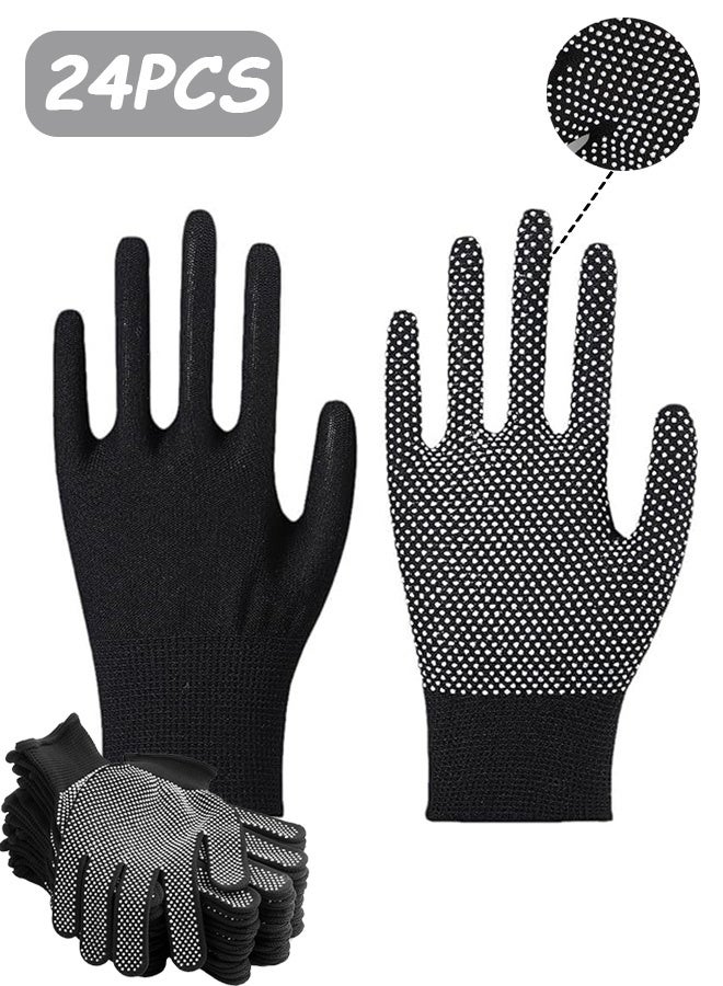 Quantum 24 PCS Work Gloves, nylon anti slip Work gloves, durable and wear-resistant suitable for household maintenance and construction - Image 1