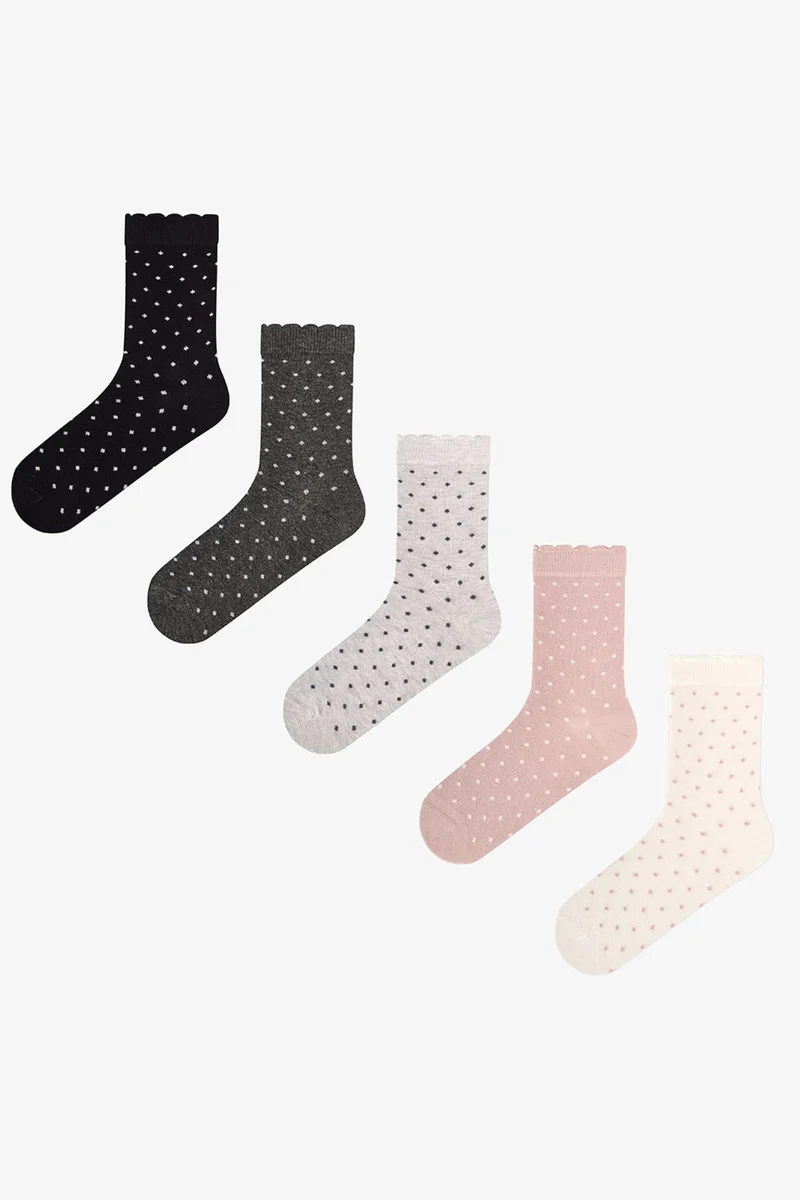 Penti PENTI Ruffled Polka Dot Cotton Pair Crew Socks