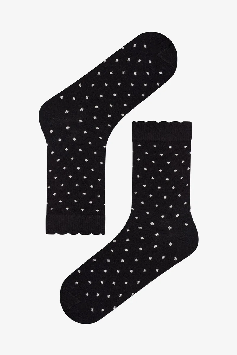 Penti PENTI Ruffled Polka Dot Cotton Pair Crew Socks