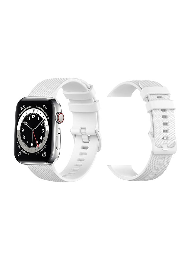 Perfii Matrix Silicon Replacement Band For Apple Watch Series 6/SE/5/4/3/2/1 White