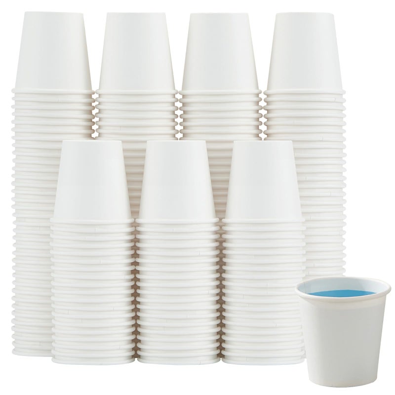 Clawsoff 100 Pack 3 oz Paper Cups White, Small Mouthwash Cups 3 OZ, Mini Disposable Bathroom Cups, Paper Cups 3 Ounce for Bathroom, Supermarket, Birthday Party, Travel, Events, Picnic, BBQ - Image 1