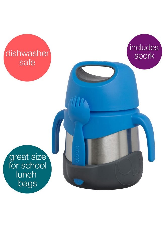 b.box b.box Insulated Food Jar with Spork for Toddlers | Easy Open Container | Stainless Steel, 5hrs + of perfect temperatures | Dishwasher safe, BPA Free (Blue Slate, 11 oz)  - Image 3