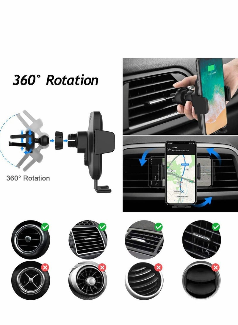 Excefore Wireless Car Charger Qi 15W Fast in Automatic Sensor Phone Holder Vent Mount Dashboard Mount/Cradle Compatible for iPhone 11 12 13 14 Pro Max X XS Plus S20 S21 - Image 2