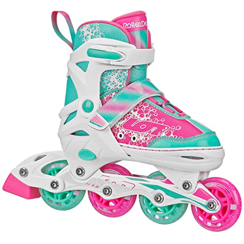 Roller Derby ION 72 Girls Adjustable Inline Skates WhiteMintPink Size Medium 25