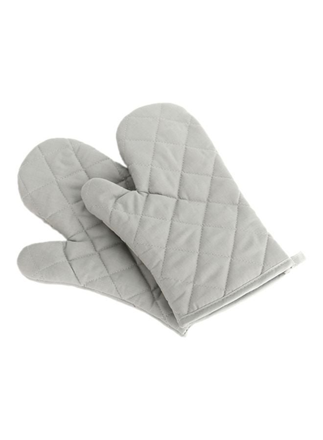 NIBEMINENT Heat Proof Oven Mitt Gloves Grey 18x28cm