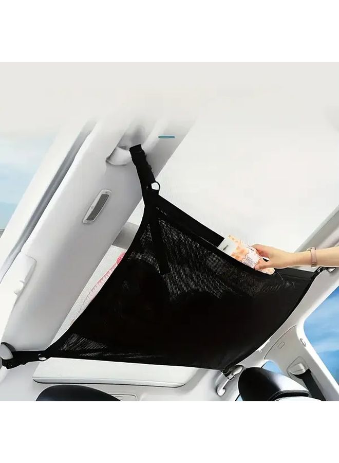 Large Capacity Car Ceiling Storage Net Elastic Mesh Bag For Travel Camping - Image 4