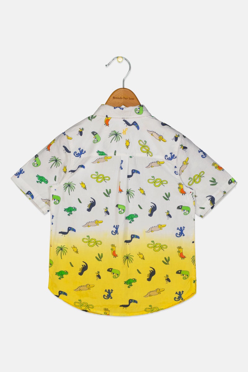 Hamleys قميص قصير الأكمام كاجوال للأطفال الأولاد بتصميم مطبوع بالكامل، متعدد الألوان - Image 3