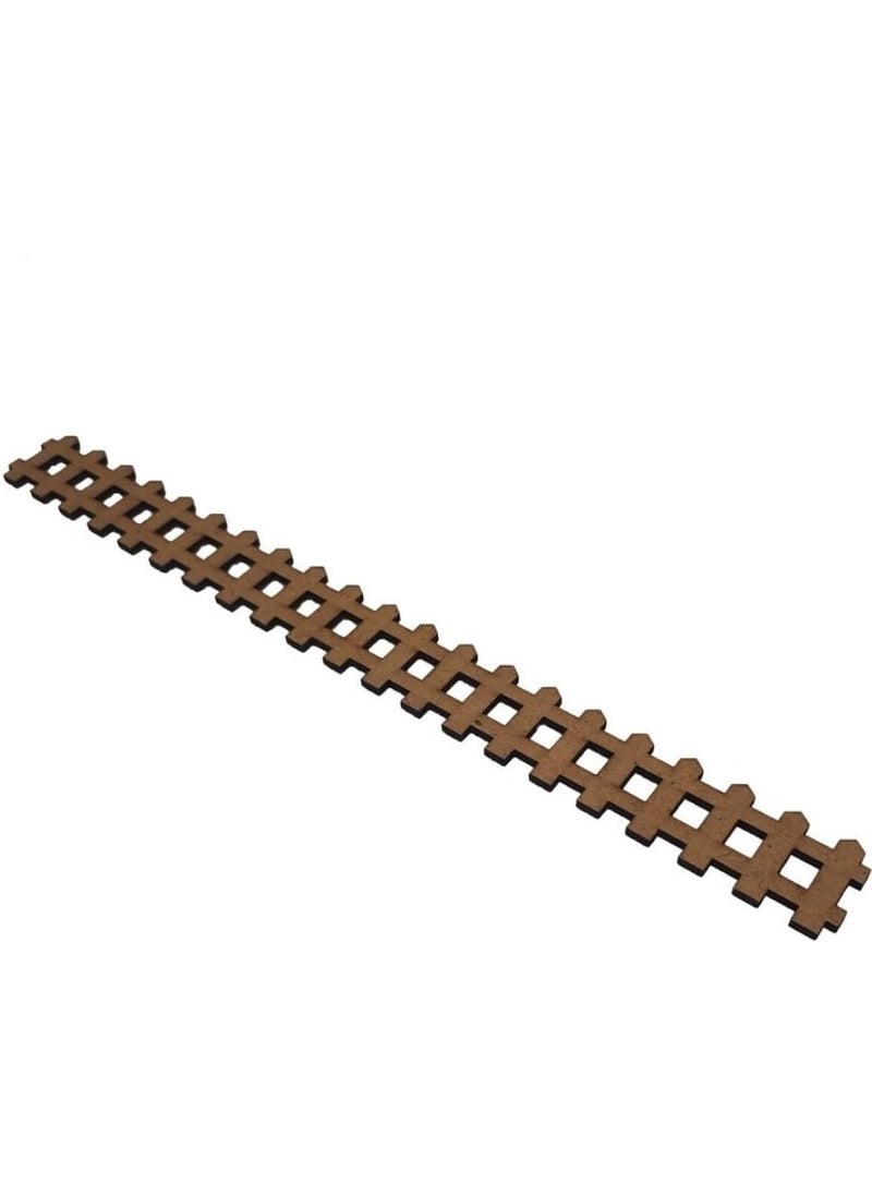 HELLOVE - Wooden Fence Paintable Wooden Model Fence 3X30CM 10 Pieces Hobby - Image 1