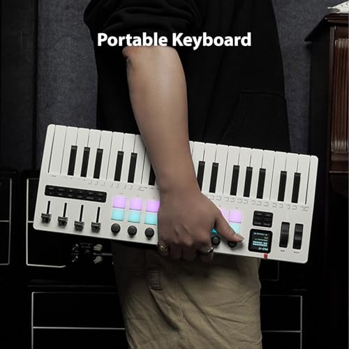 Btuty 37-Key MIDI Keyboard Controller Music Production Controller MIDI Piano Keyboard Drum Pads with 16 RGB Drum Pads 8 Knobs 4 Faders Synthesizer Engine for Music Production - Image 4