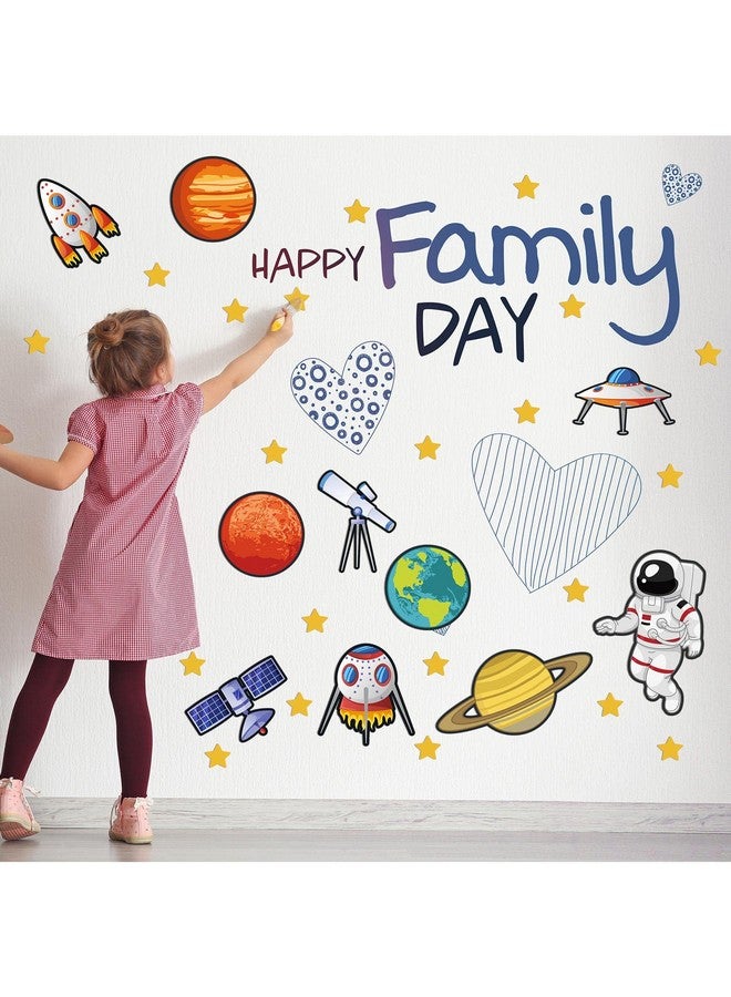 Marspark 42 Pcs Outer Space Bulletin Board Decoration Space Themed Classroom Decor Planet Astronaut Rocket Reach For The Stars Decor For Classroom Chalkboard Wall Bulletin Board(Space Style) - Image 4