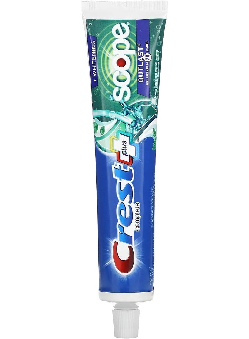 Crest Plus, Scope, Outlast + Whitening, Anticavity Fluoride Toothpaste, Mint, 5.4 oz (153 g) - Image 1