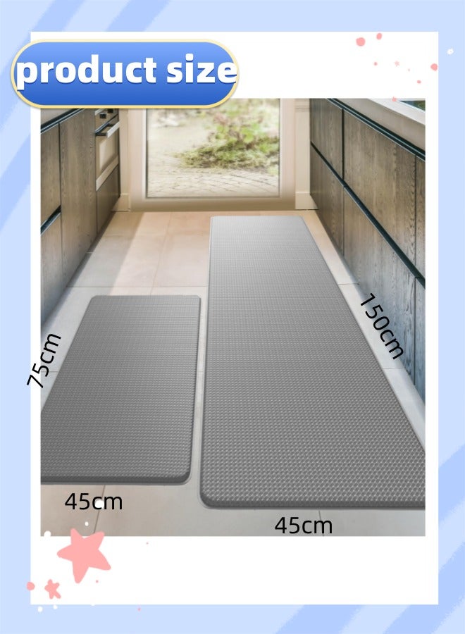 Kitchen Floor Mats，Ergonomic Comfort Leather With Rubber Sole Kitchen Standing Foam Mat ，Anti-Fatigue Kitchen Mat，Anti-Slip And Waterproof Pvc Household Office Sink - Image 2