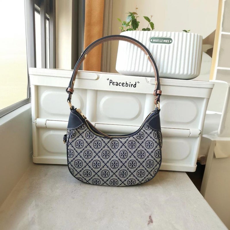Tb Old Flower Canvas Embroidered Crescent Bag Women'S Hand Shoulder Crossbody Bag Vintage Fashion Crescent Bag Commuter - Image 2