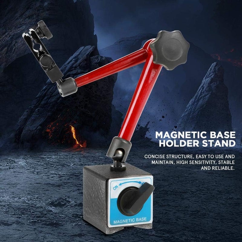 klarako Magnetic Base Holder, 350mm/13.78inch Adjustable Universal Magnetic Base Holder Stand Heavy Duty Dial Gage Magnetic Base for Dial Test Gauge Indicator - Image 2