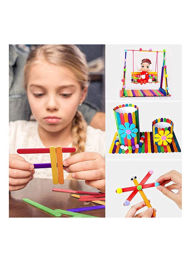 MARKQ - Colored Popsicle Sticks 6 inches Wooden Craft Sticks for Ice Cream, Lollipop, Waxing, Resin Stirring, Kids Art Supplies (50 Pieces) - Image 1
