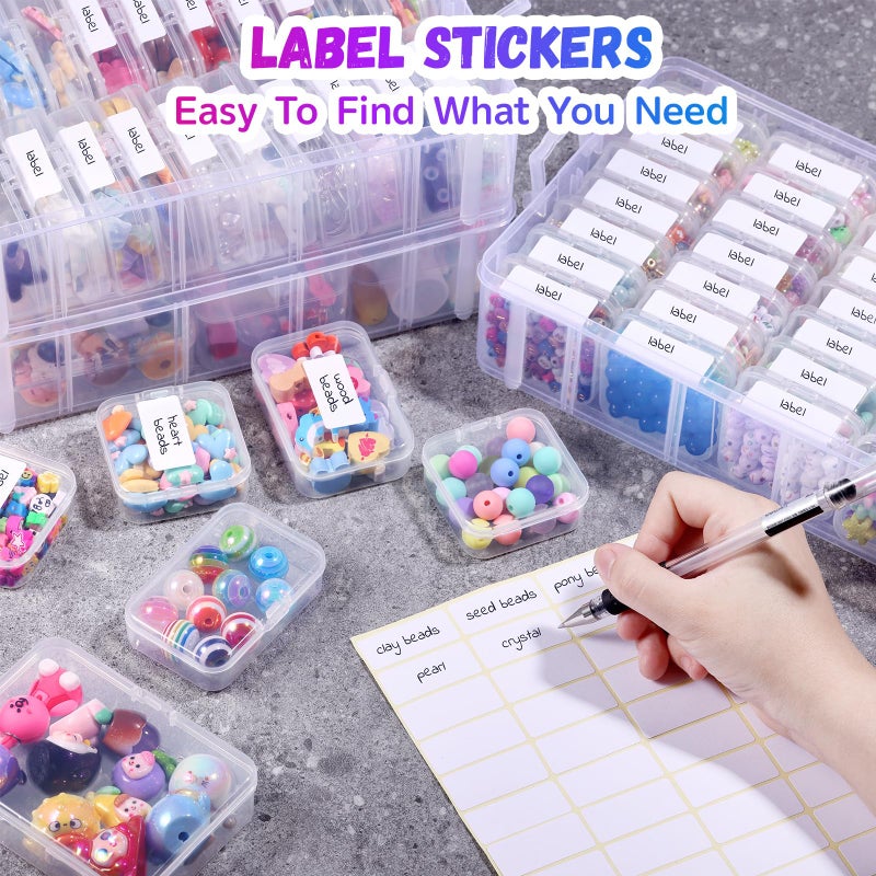 Funtopia Bead Organizers and Storage, 56 Pcs Small Plastic Containers with Lids and 3-Tier Stackable Storage Box, Mini Clear Organizers for Jewelry Toys Craft Storage (4 Sizes) - Image 5
