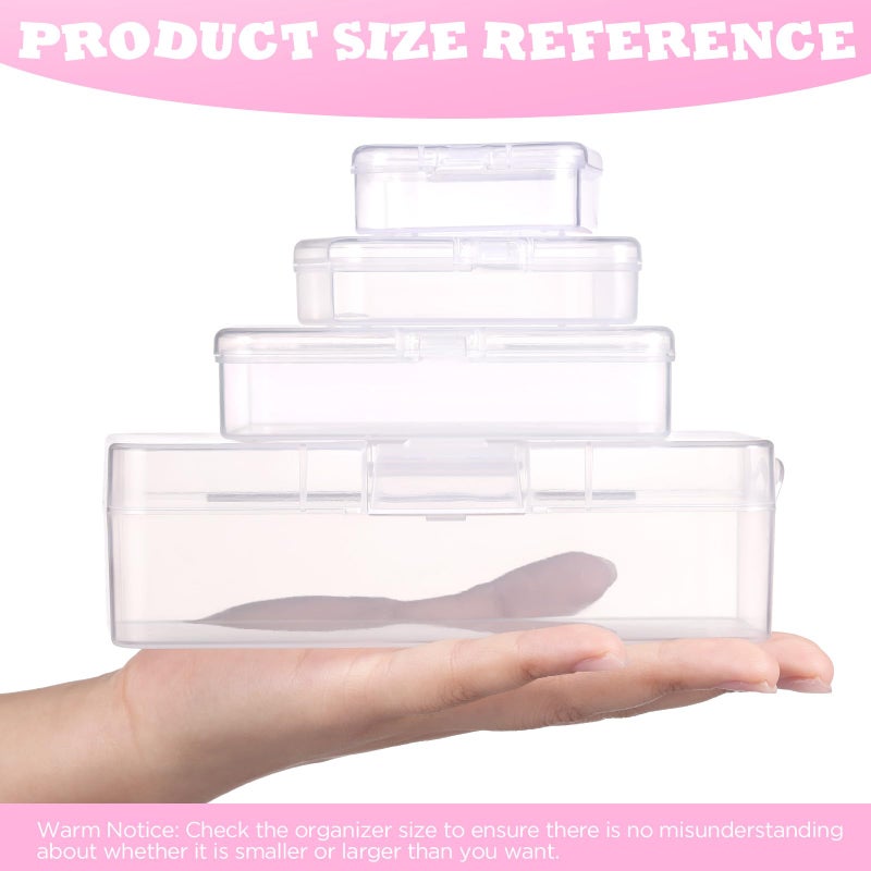 Funtopia Bead Organizers and Storage, 56 Pcs Small Plastic Containers with Lids and 3-Tier Stackable Storage Box, Mini Clear Organizers for Jewelry Toys Craft Storage (4 Sizes) - Image 3